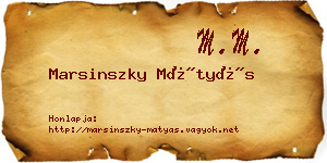 Marsinszky Mátyás névjegykártya